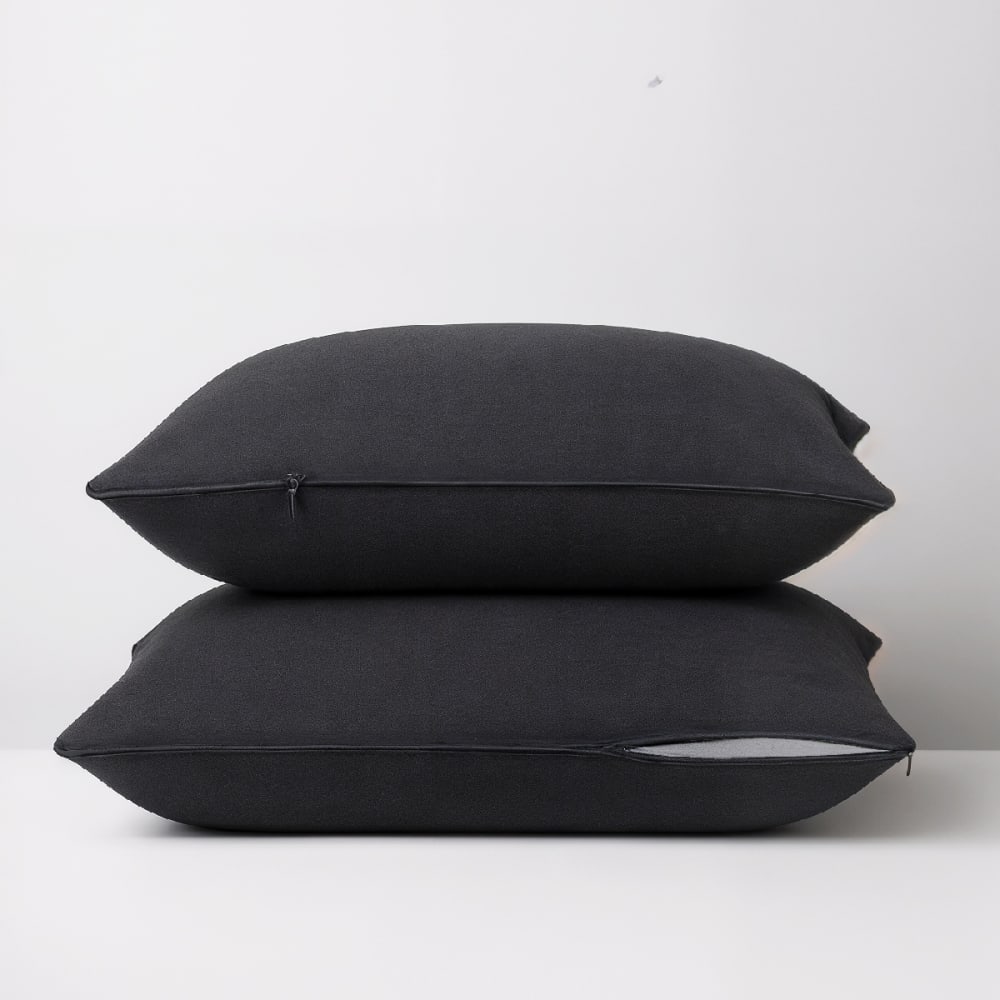 Lot de 2 taies d'oreiller 2 en 1 - alèse absorbante intégrée - coloris - Maisons du Monde