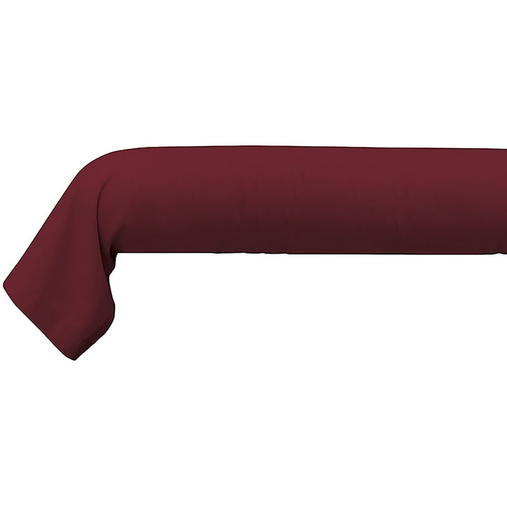 Taie de traversin coton rouge grenat 185 cm