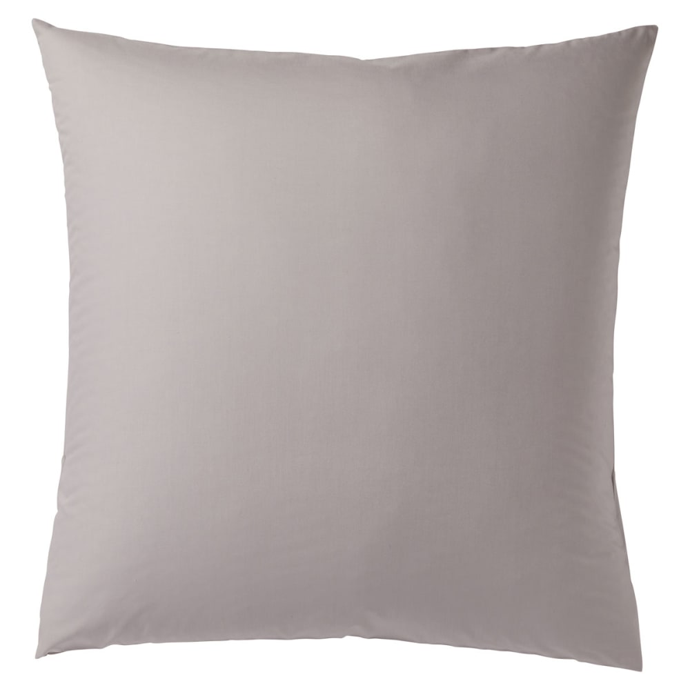 Lot de 2 taies d'oreiller percale de coton thermorégulée gris clair 65 Lot de 2 taies d'oreiller percale de coton thermorégulée gris clair 65