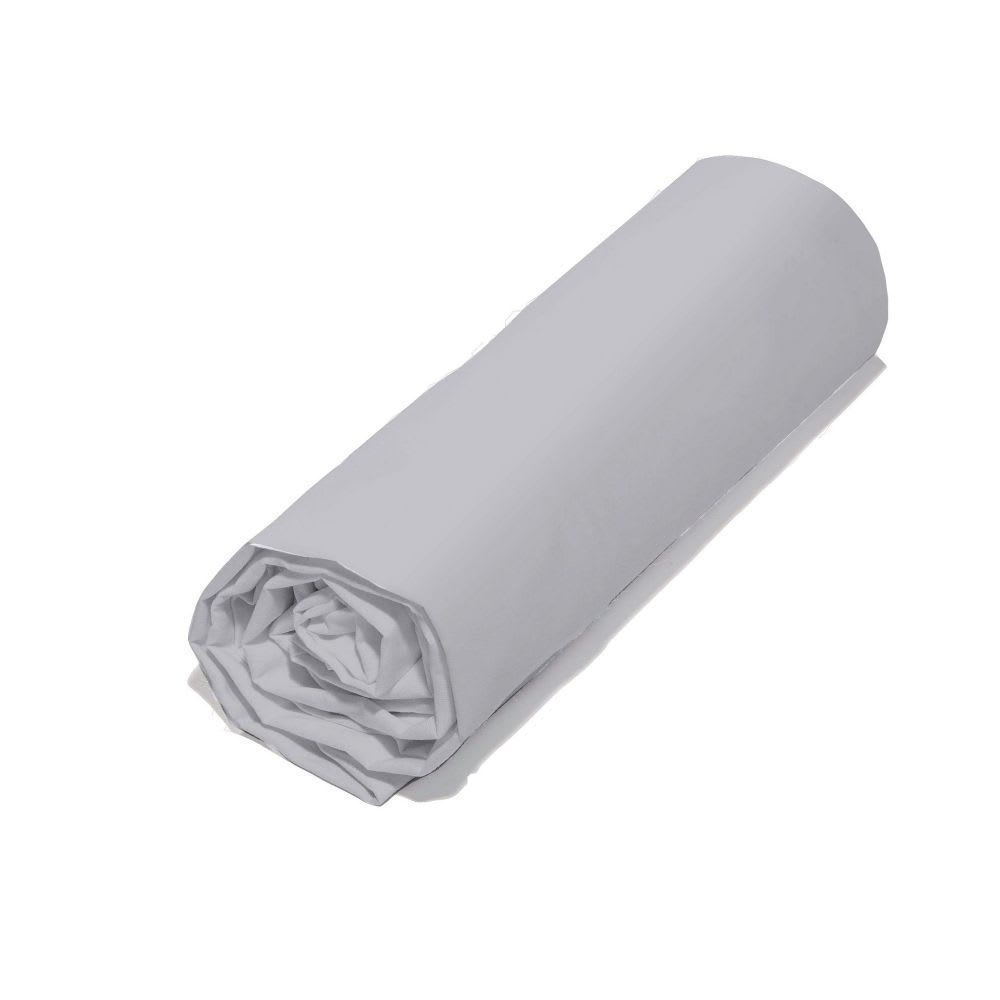 Drap housse 2 places coton bio gris 180x200 cm Drap housse 2 places coton bio gris 180x200 cm