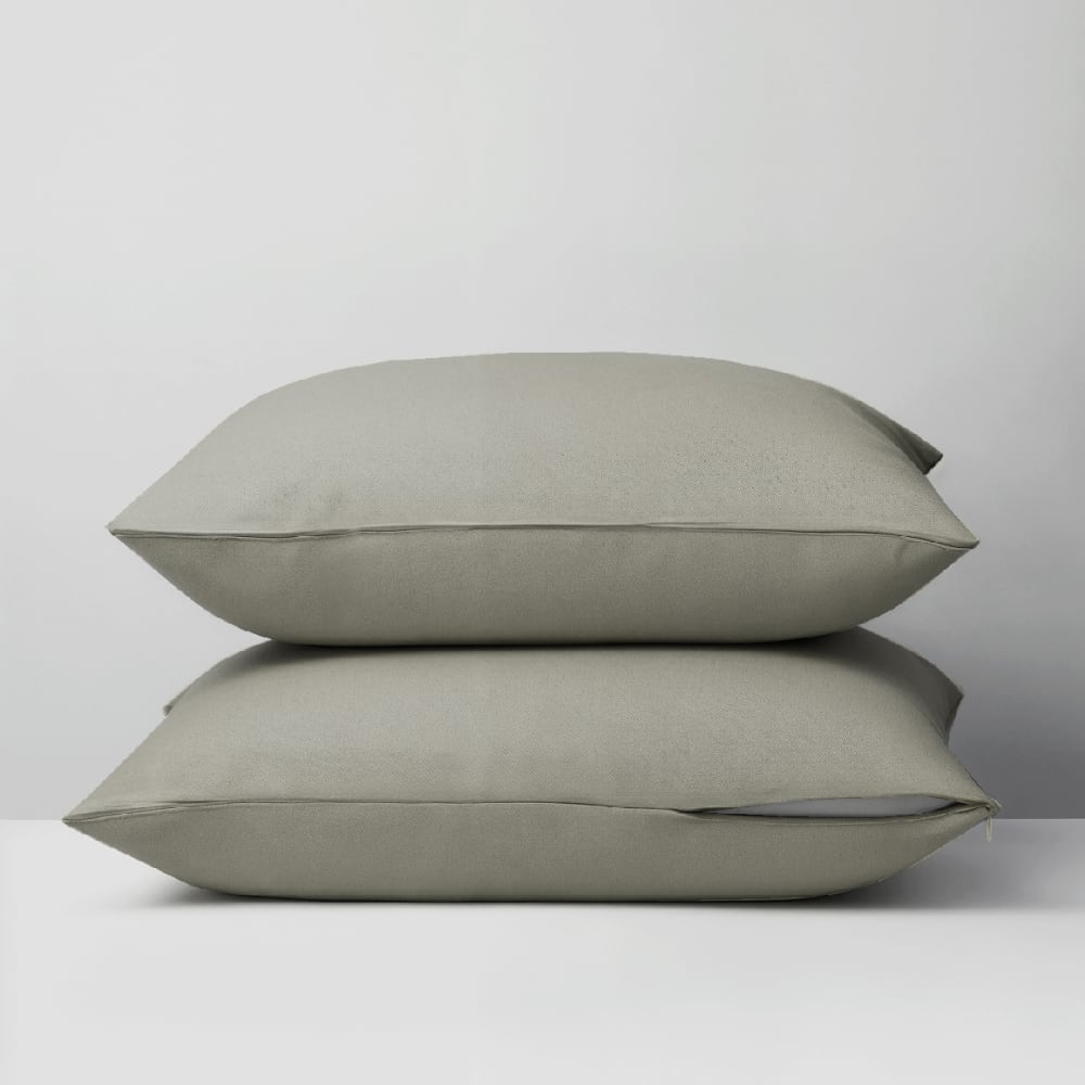 Lot de 2 taies d'oreiller 2 en 1 - alèse absorbante intégrée - coloris - Maisons du Monde
