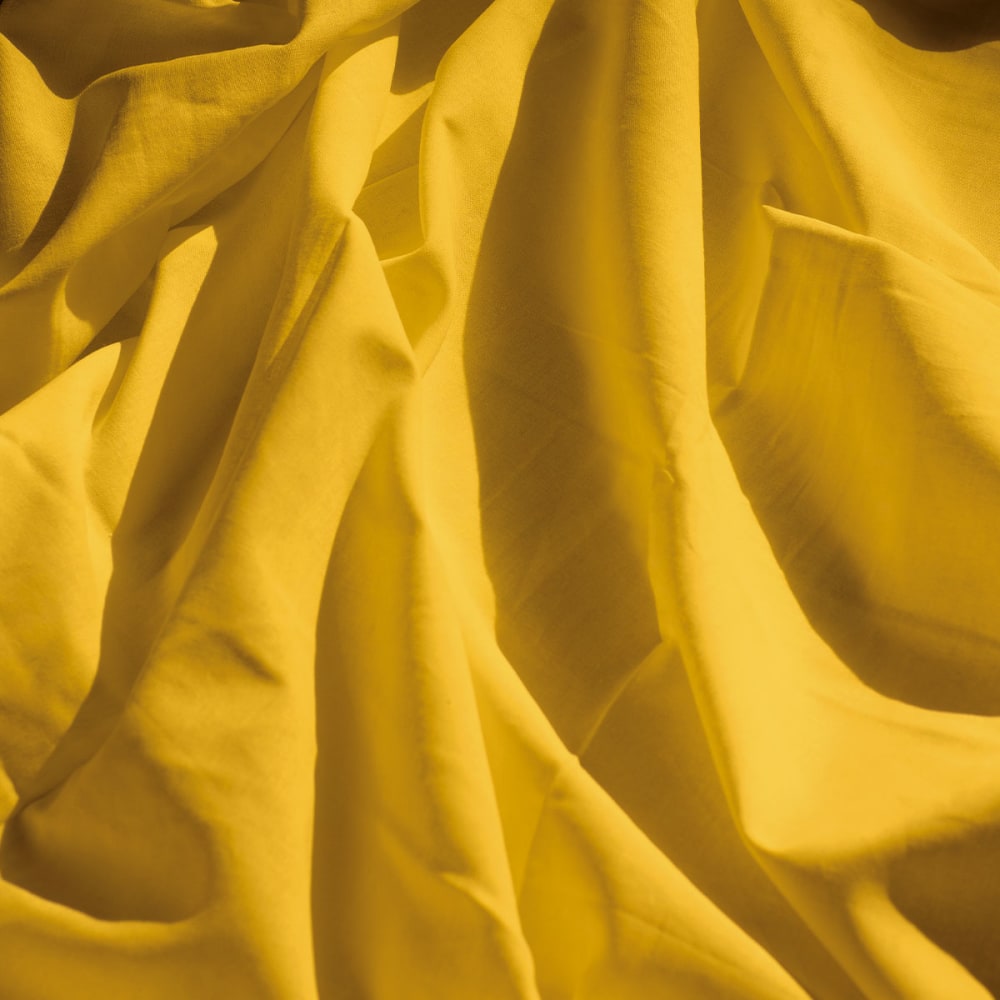 Drap-housses percale de coton jaune moutarde 140x190 cm