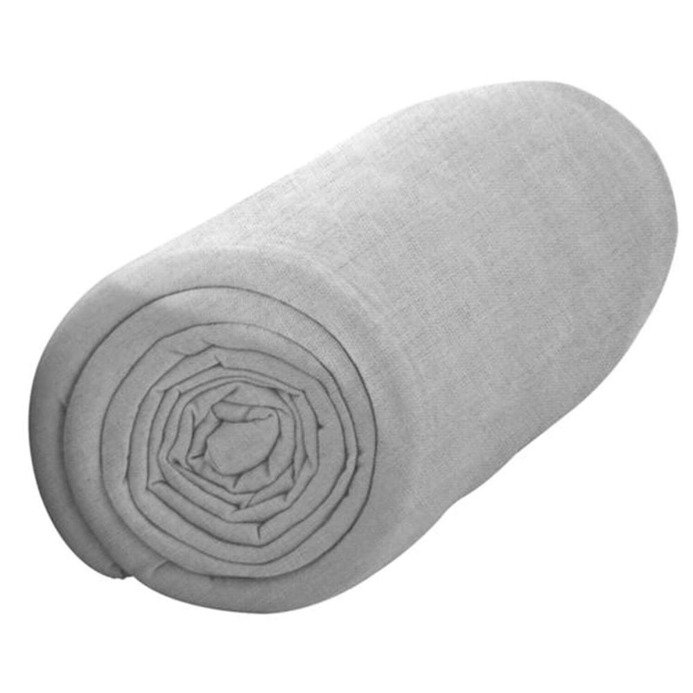 Drap housse percale de coton gris clair 90x190 cm — vue 3