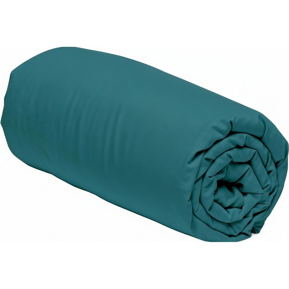 Drap housse bonnet 30 cm percale de coton vert emeraude 160x200 cm — vue 3