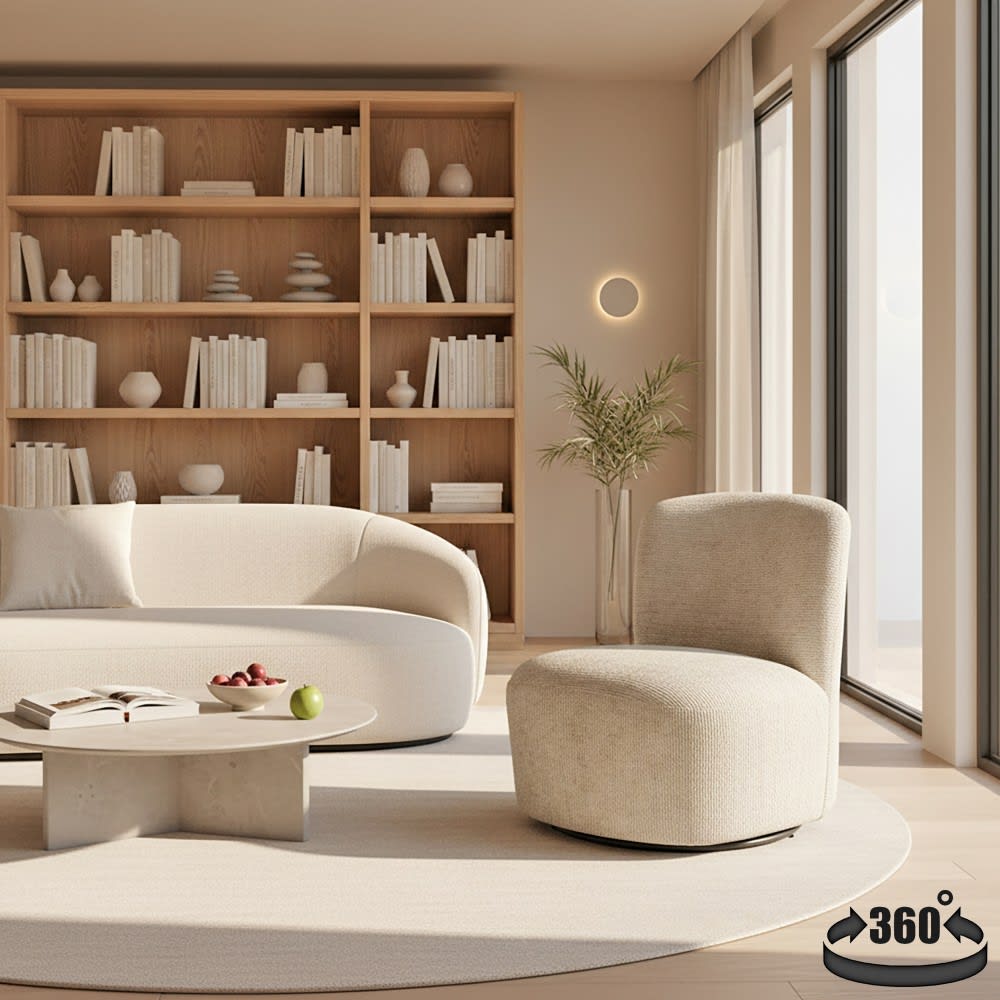 Fauteuil pivotant beige