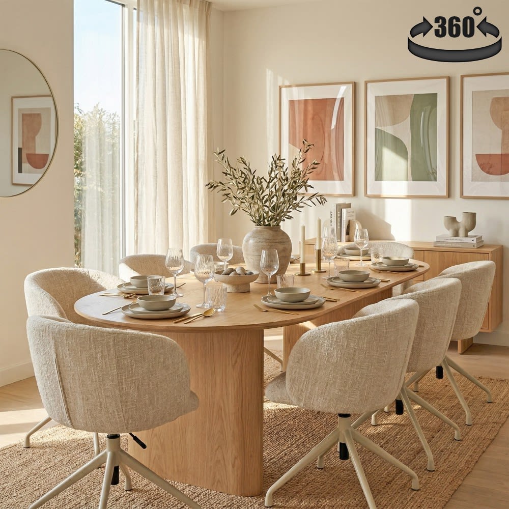 Chaise pivotante beige