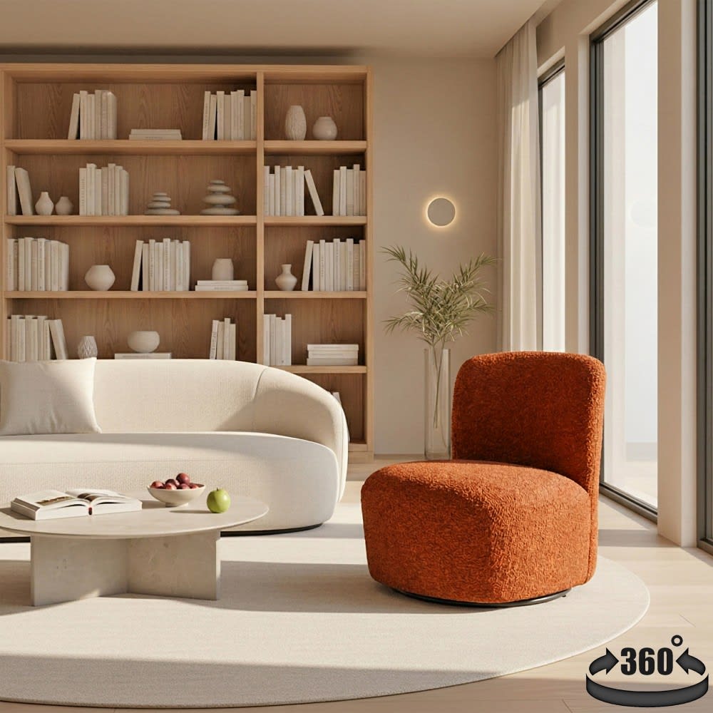 Fauteuil pivotant, terracotta