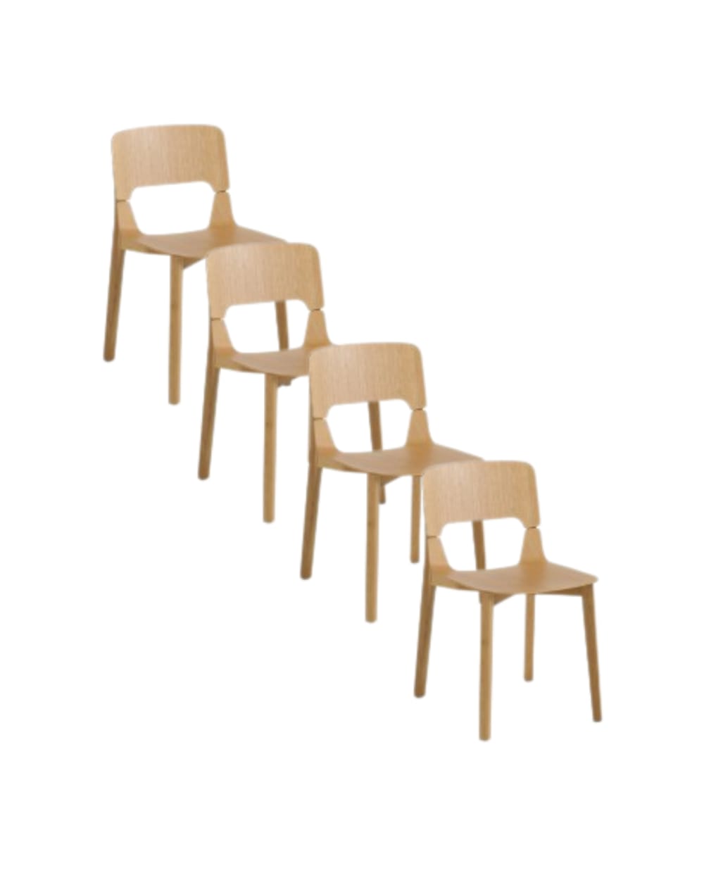 Lot de 4 chaises en contreplaqué
