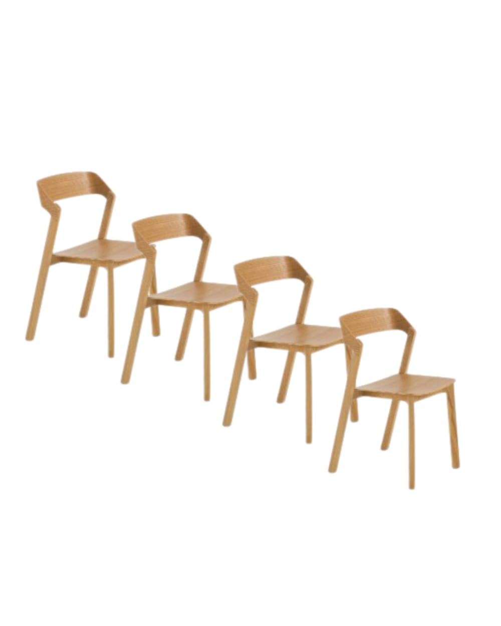 Lot de 4 chaises en contreplaqué