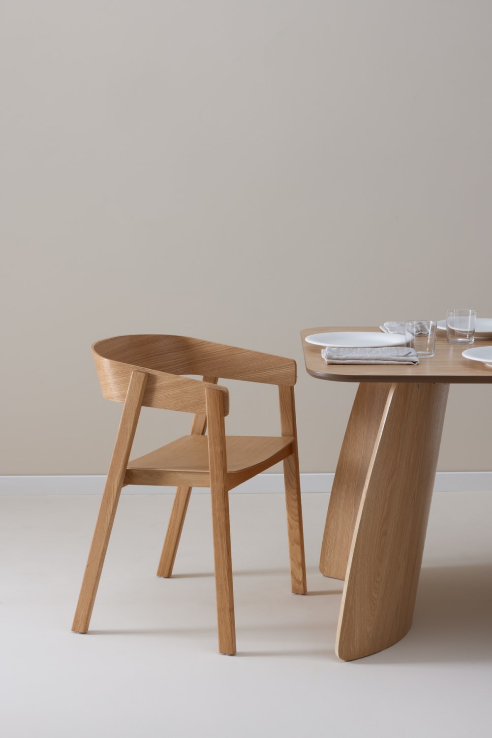 4er-Set Sessel aus Eichen-Sperrholz - Maisons Du Monde