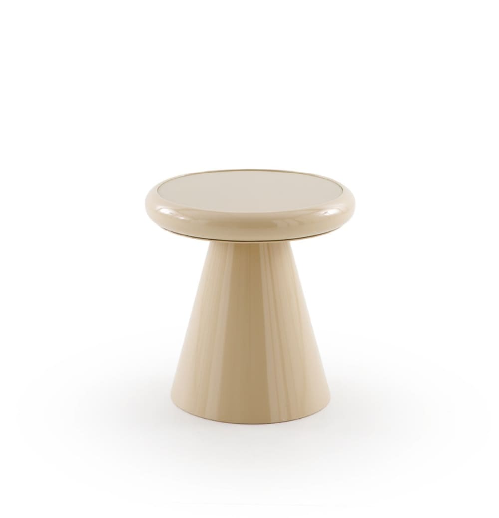 Table d'appoint en métal - plateau verre