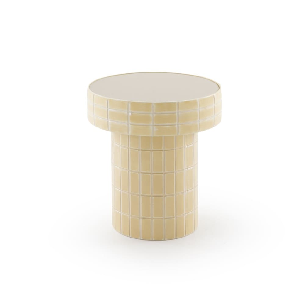 Table d'appoint en métal - plateau verre
