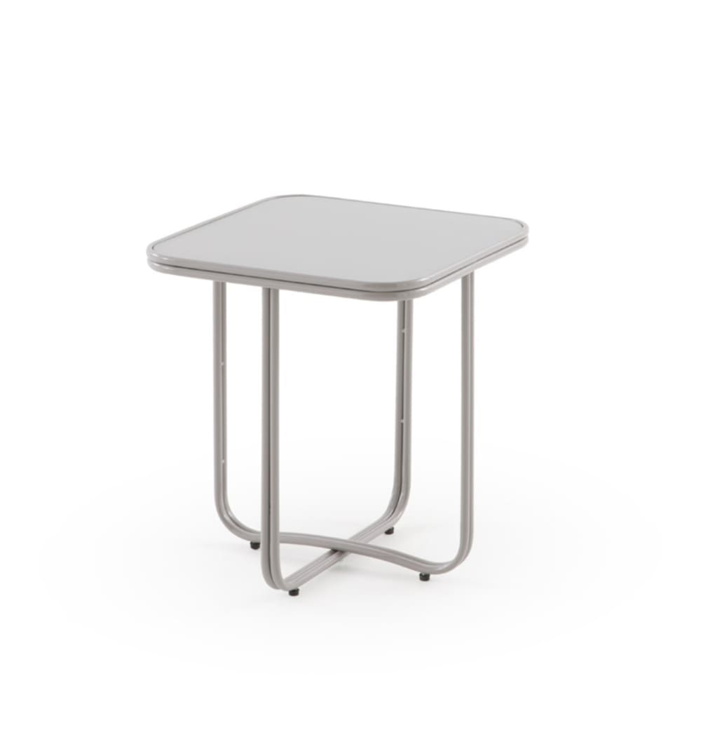 Table d'appoint en métal - plateau verre