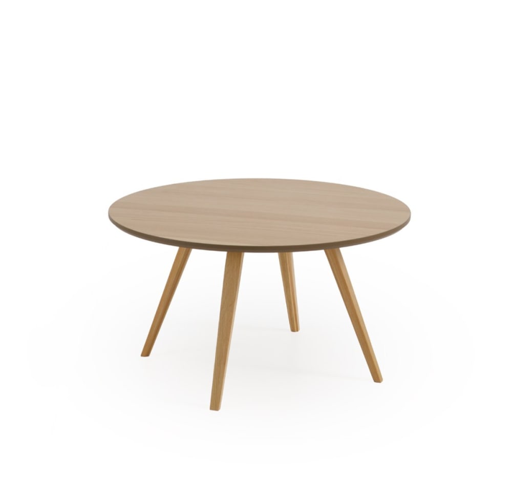Table basse de 80 cm de diamètre en contreplaqué de chêne