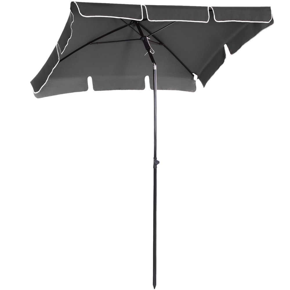 Parasol d'extérieur en aluminium gris 198x130x245 cm