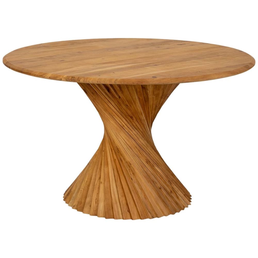 Table à manger en bois brun clair 130x130x75h cm