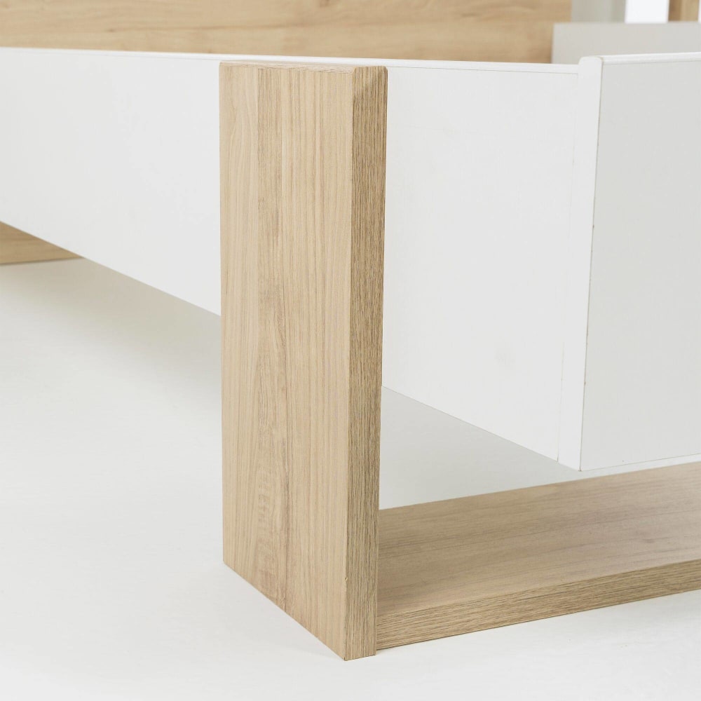 Lit effet bois clair et blanc 90 x 200 cm (CAMIF) - Image 2