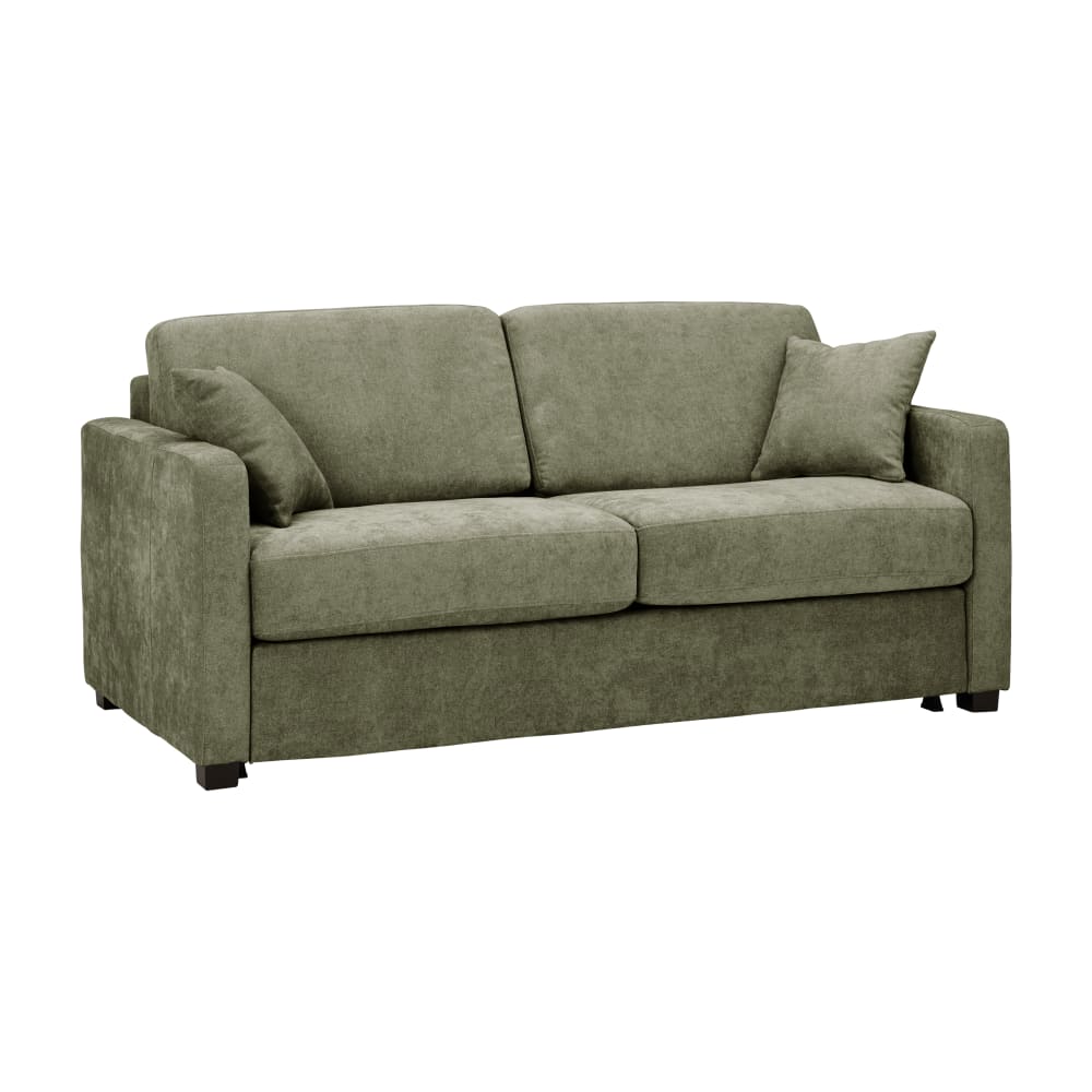 Canapé convertible tissu  3 places vert