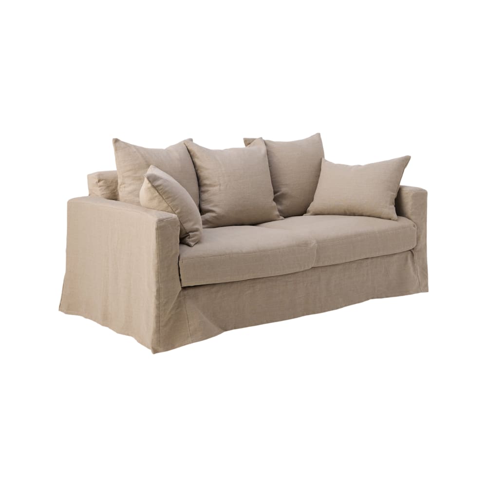 Canapé tissu déhoussable 3 places naturel