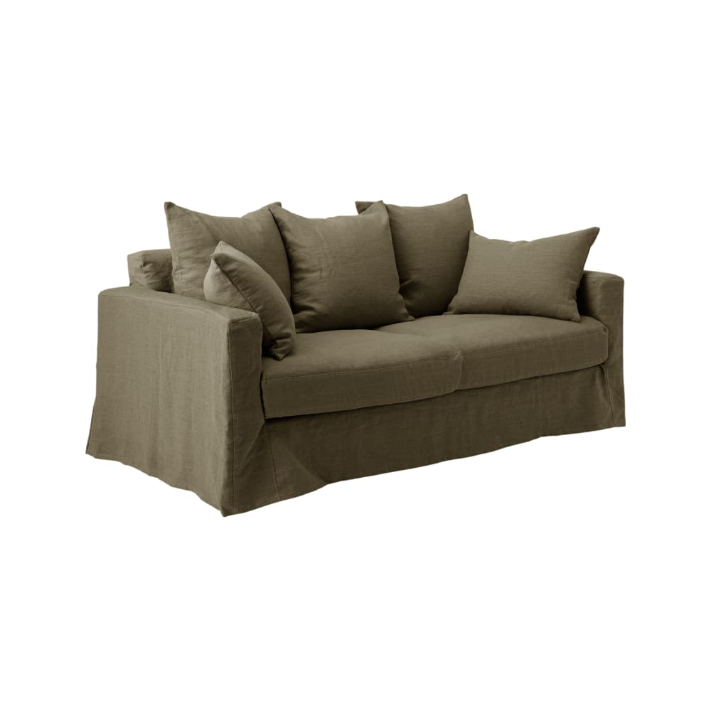 Canapé tissu déhoussable 3 places vert kaki Canapé tissu déhoussable 3 places vert kaki