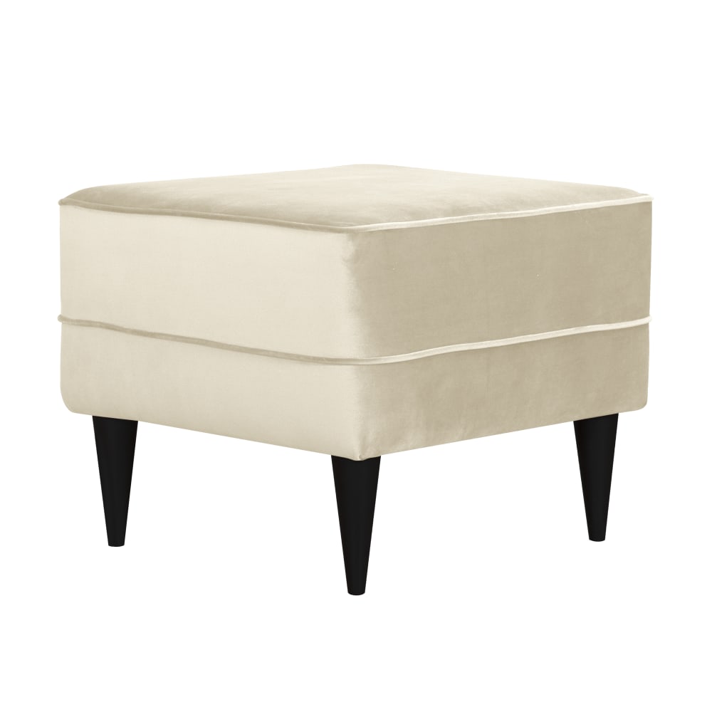 Repose-pieds tissu velours - ecru