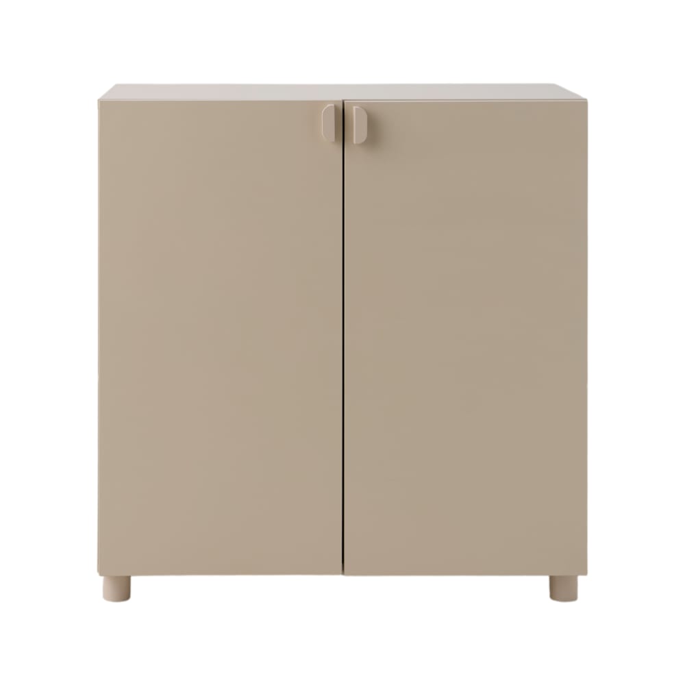 Buffet 2 portes effet bois beige H81