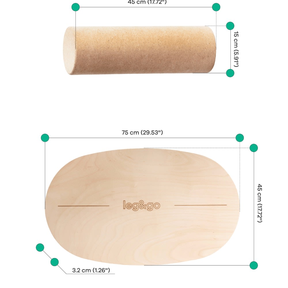 Planche d'équilibre et rouleau en liège en contreplaqué (LEG&GO) - Image 2