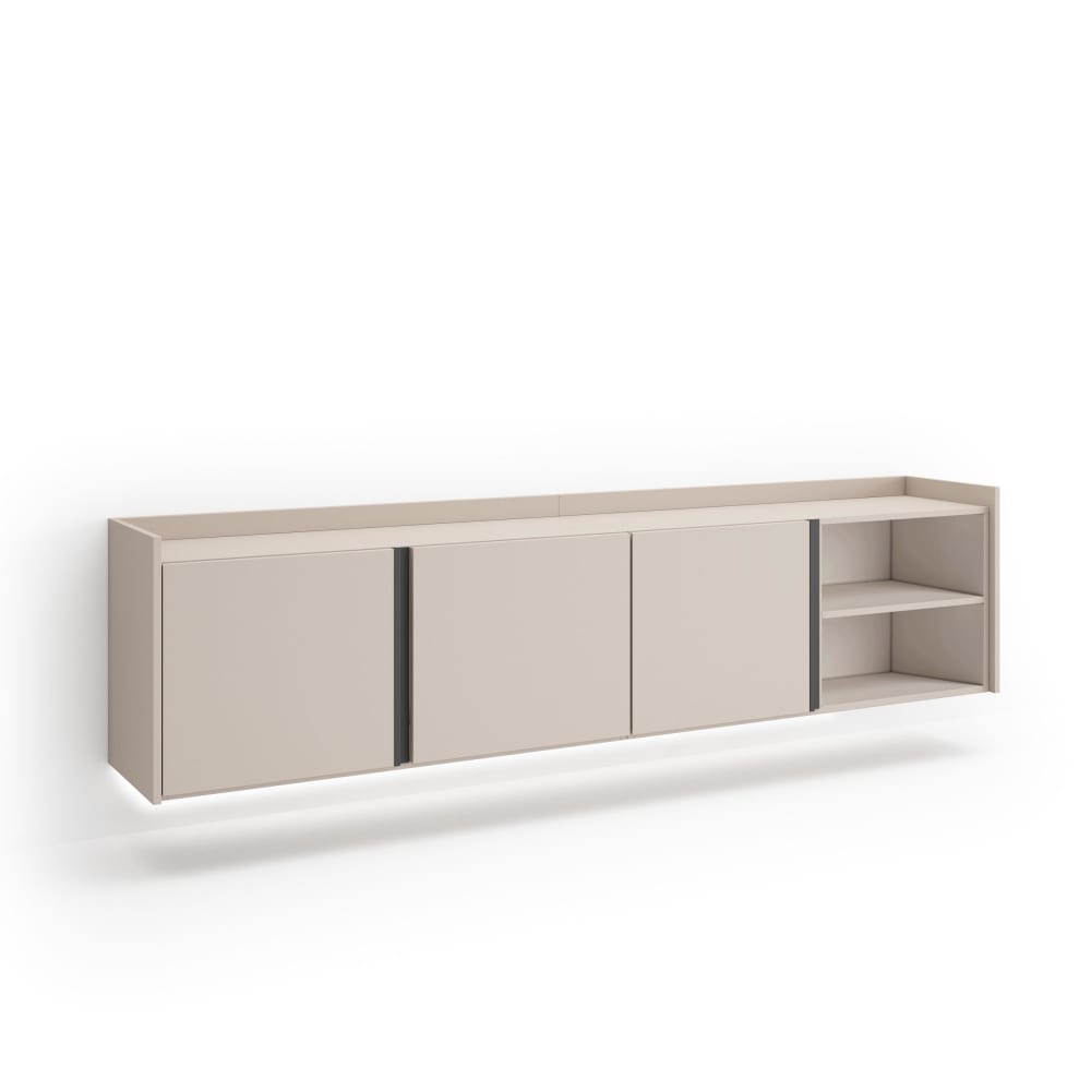 Meuble tv effet bois - suspendu
