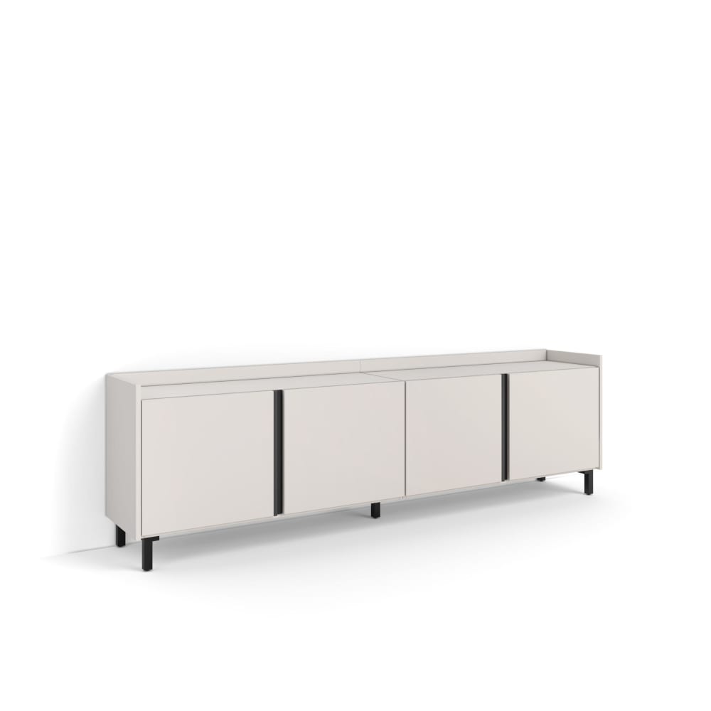 Meuble tv effet bois beige 207x35x61cm avec pieds