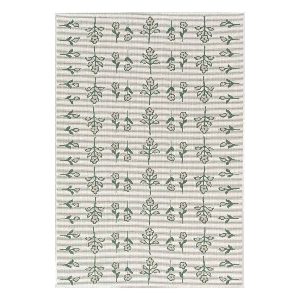 Tapis intérieur extérieur design fleuri 160 x 213 cm