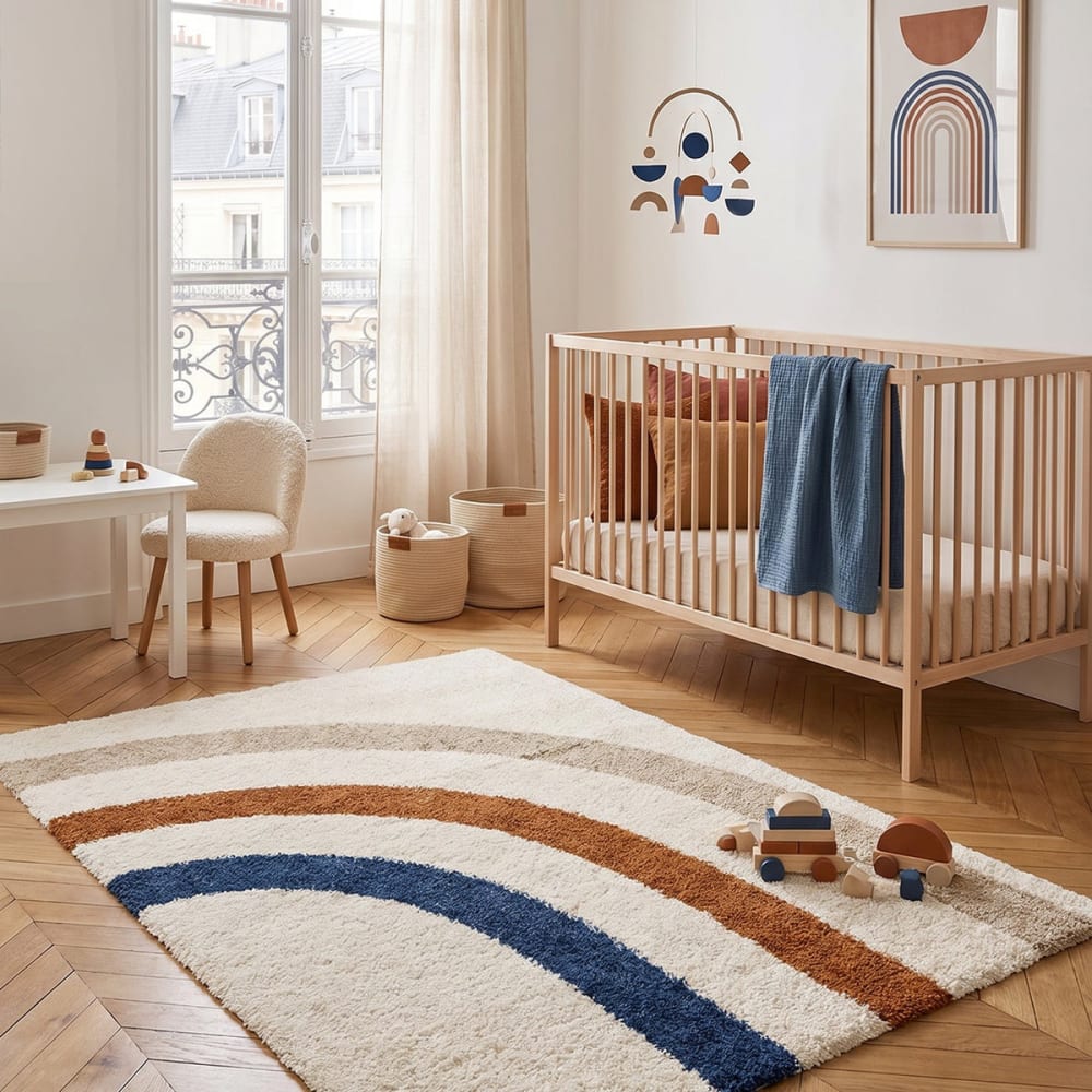AFK Living Regenbogen Teppich dick und bequem 120 x 170 cm style modern MEHRFARBIG Öko-Tex Zertifikat PP - POLYPROPYLEN Kinder