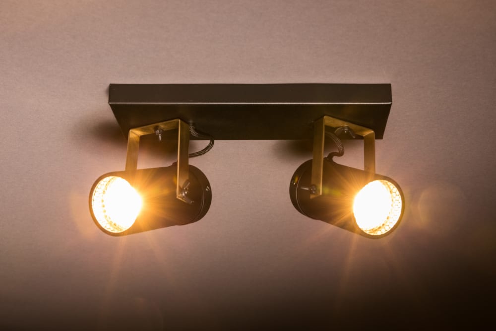 Doppelter Strahler aus Metall, schwarz - Maisons Du Monde