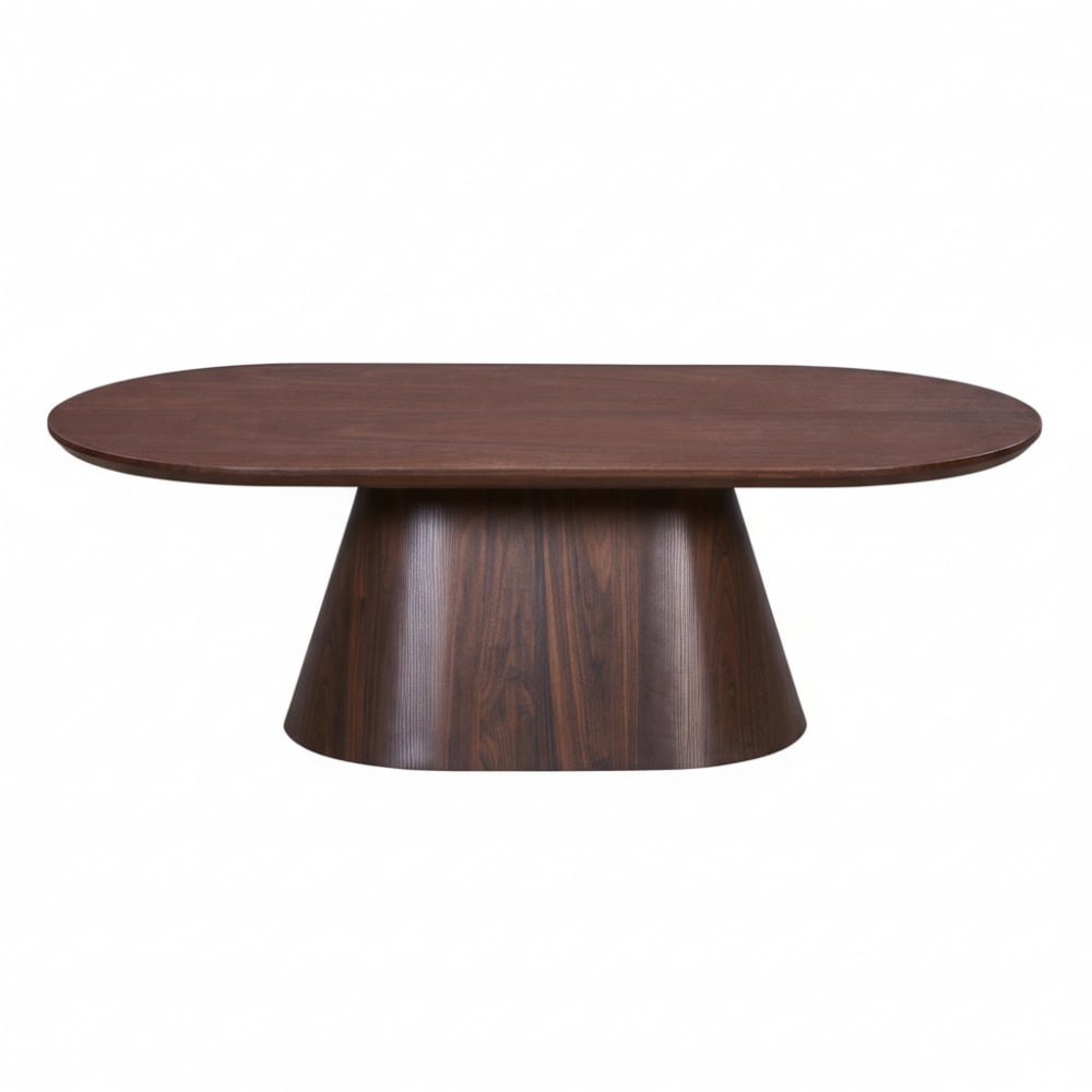 Table basse ovale couleur bois foncé 120 cm