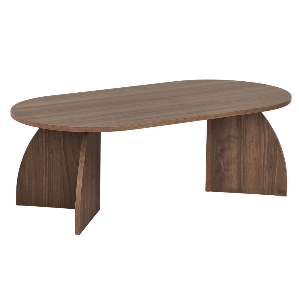 Table basse ovale couleur bois foncé 120 cm