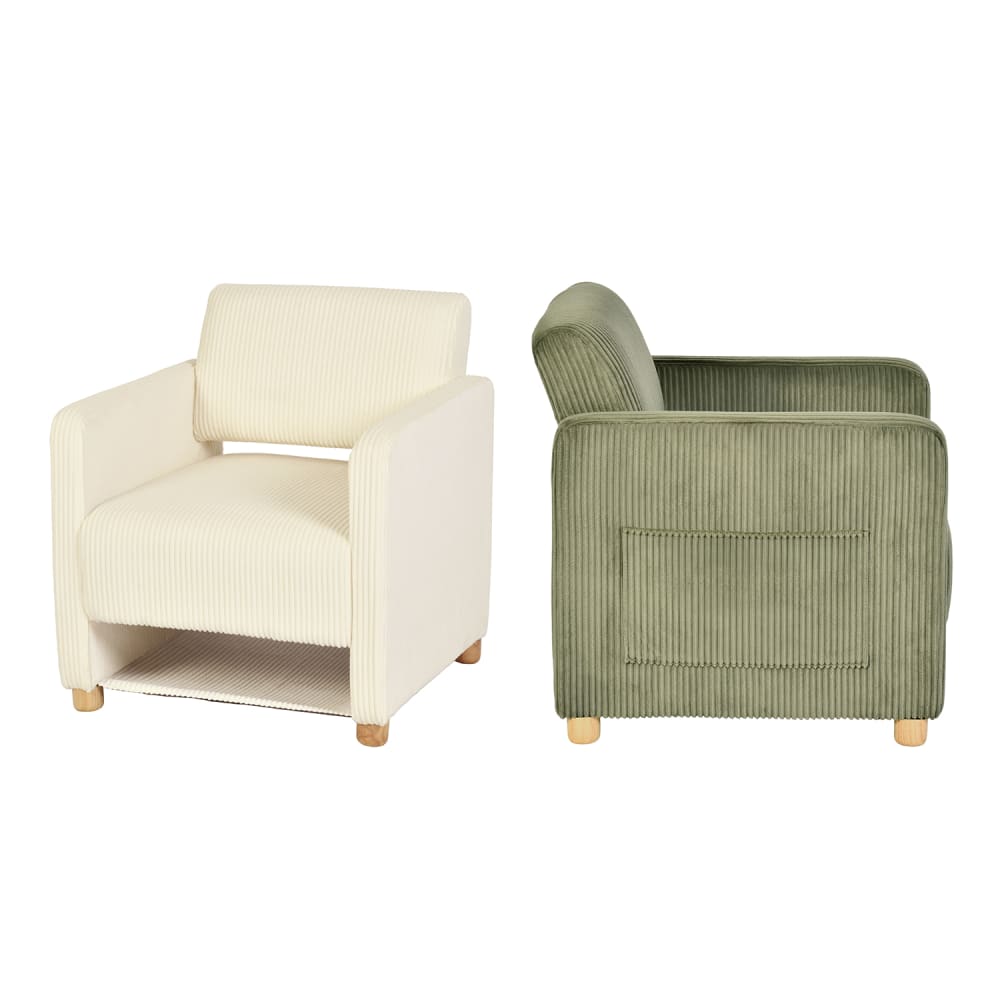 Lot de 2 fauteuils côtelés