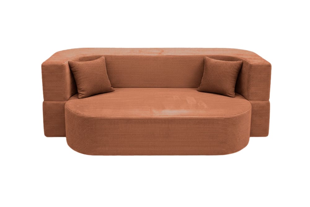 Canapé droit convertible - terracotta