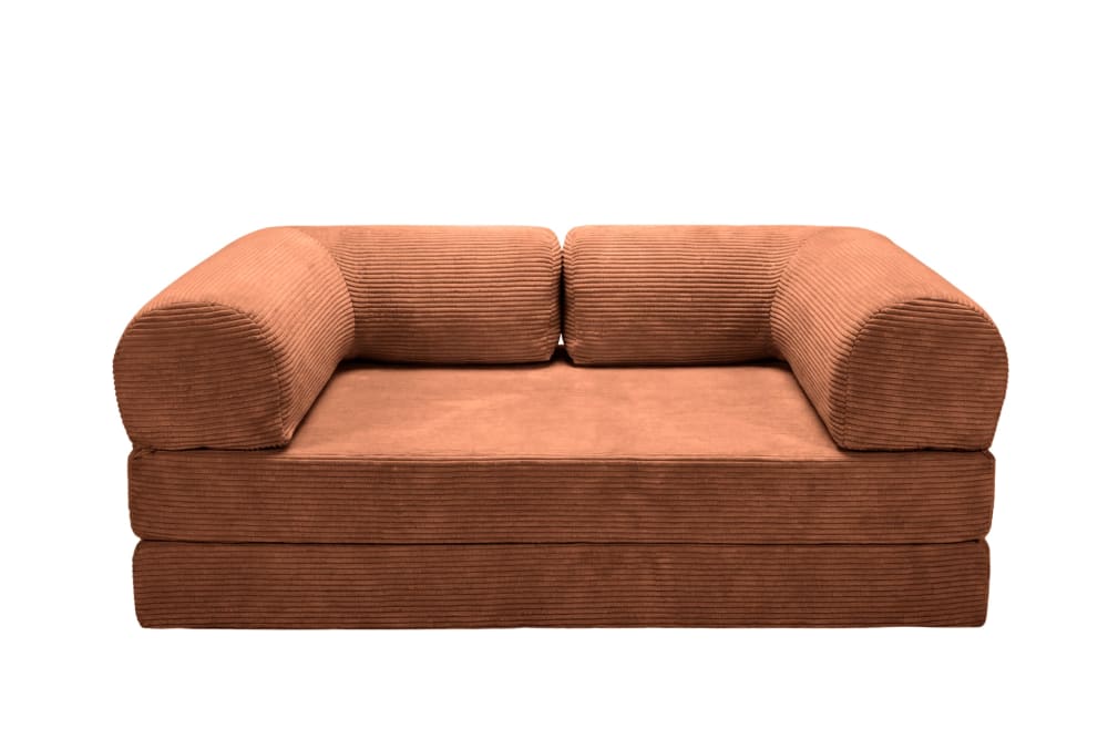 Canapé droit convertible - terracotta
