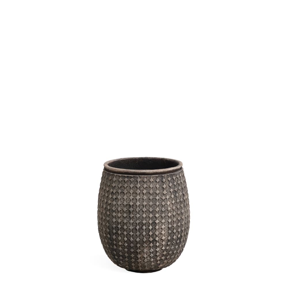 Cache-pot décoratif en ciment marron foncé h28 — Beyit