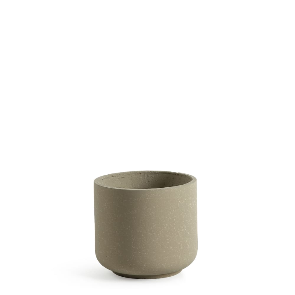 Cache-pot décoratif en ciment crème granito h17