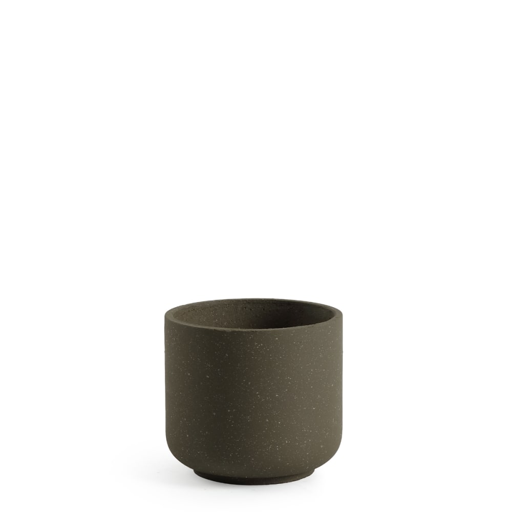 Cache-pot décoratif en ciment marron granito h17