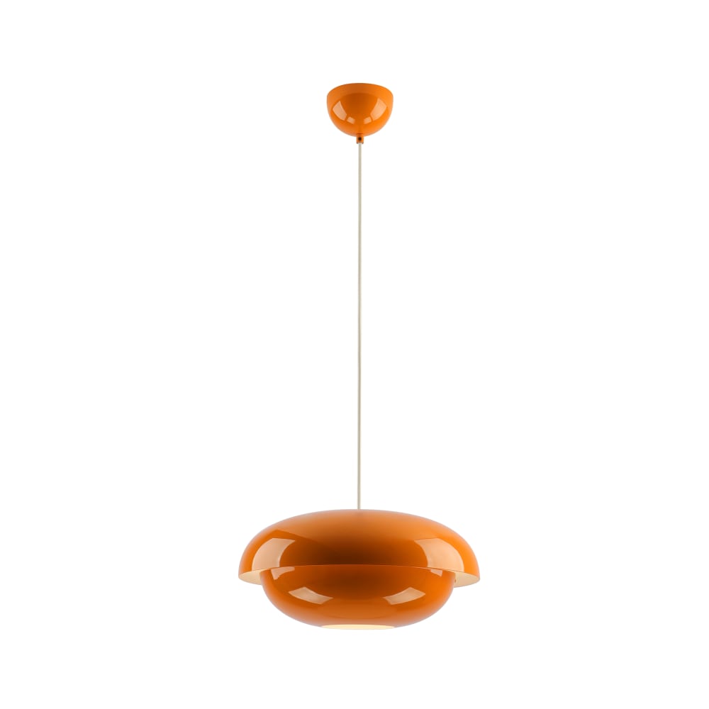 Suspension ronde en métal orange