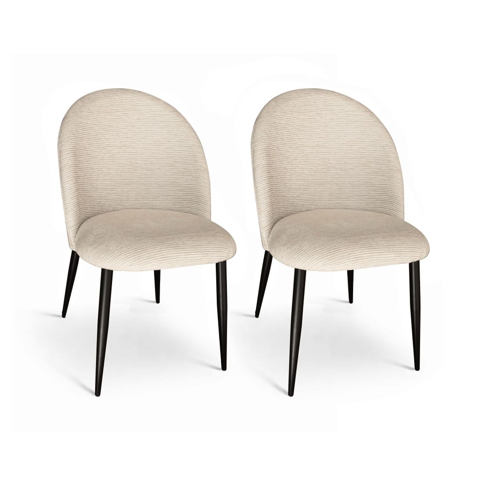 Lot de 2 chaises en métal - noir