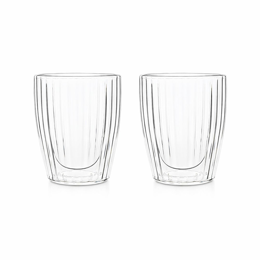 Lot de 2 tasses 25cl double paroi en verre borosilicate transparente Lot de 2 tasses 25cl double paroi en verre borosilicate transparente