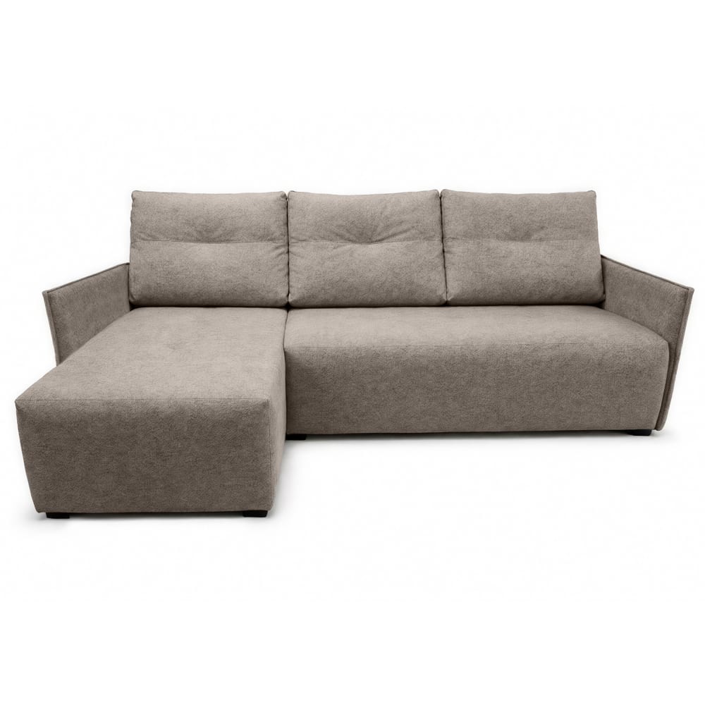 Ax Living 4-Sitzer Ecksofa links mit Schlaffunktion und Bettkasten, Hellbraun style modern - Stoff