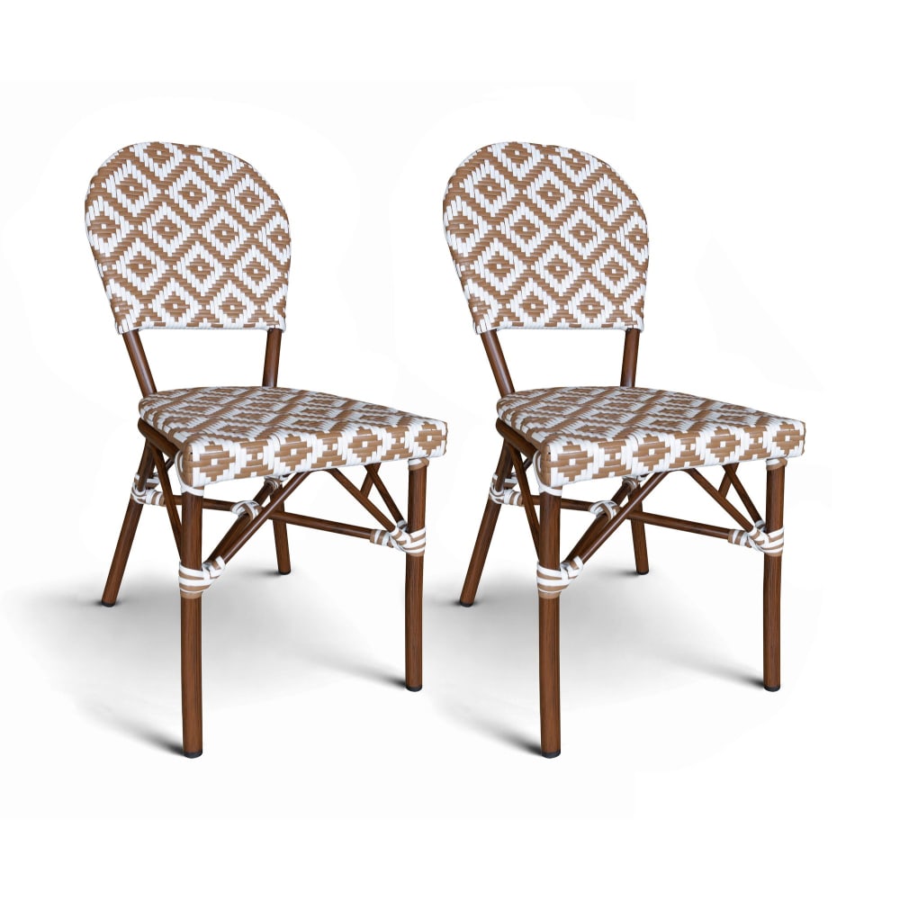 Lot 2 chaises table - rotin