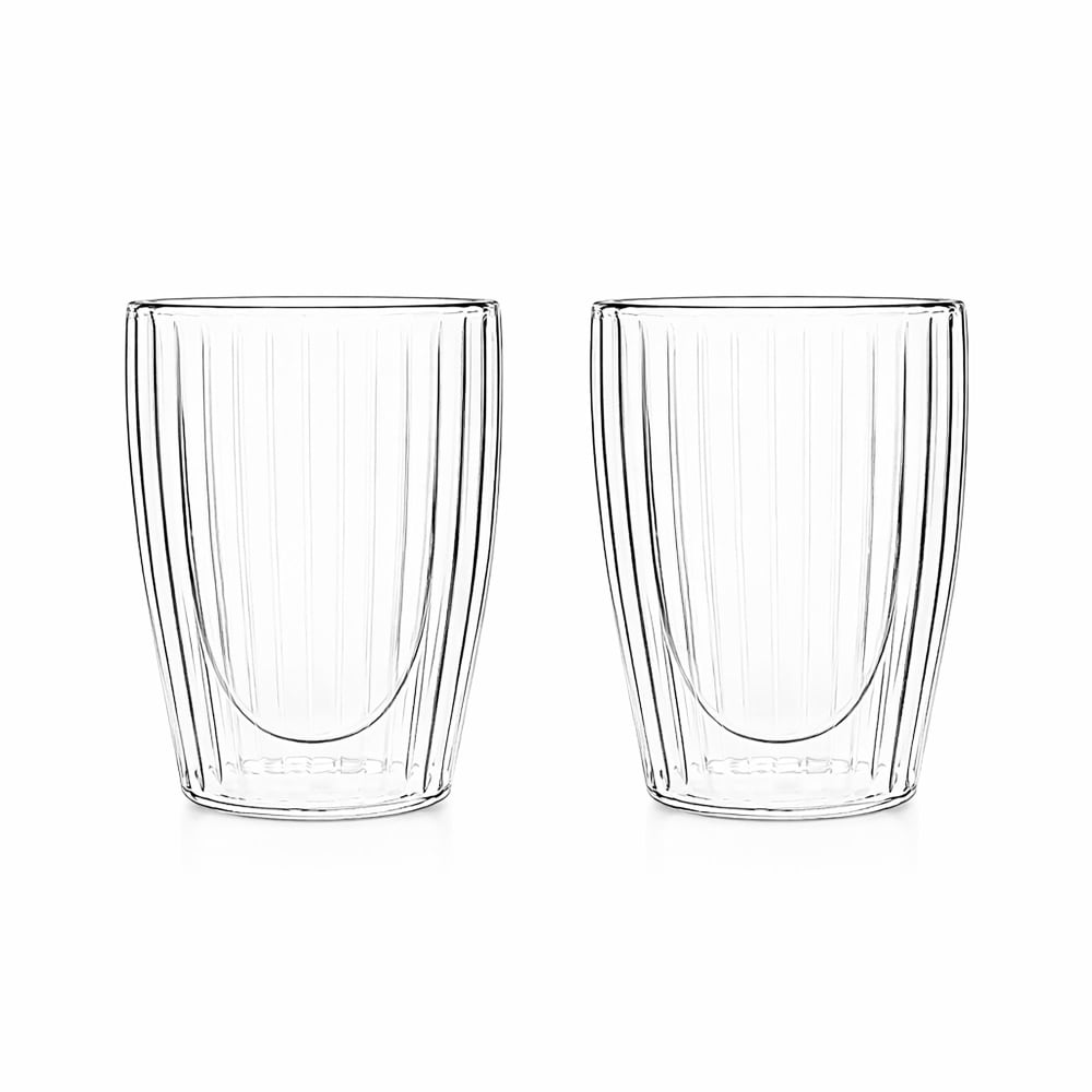 Lot de 2 tasses 35cl double paroi en verre borosilicate transparente Lot de 2 tasses 35cl double paroi en verre borosilicate transparente
