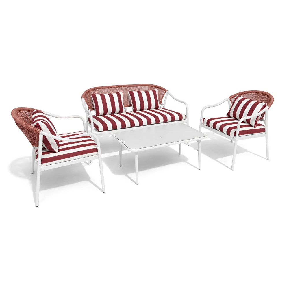 Salon de jardin 4 places - rouge