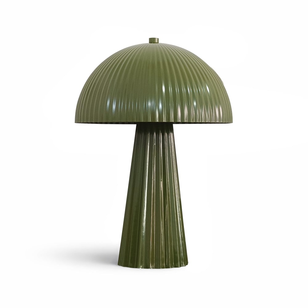 Lampe en métal strié olive