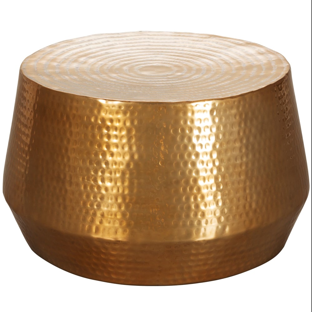 FineBuy Couchtisch mit Hammerschlag aus Aluminium, Gold style modern Gold Aluminium