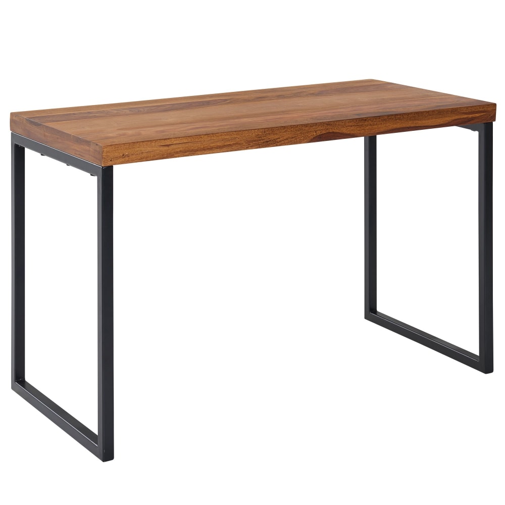 FineBuy Schreibtisch aus Sheesham Massivholz, 117 cm Braun style modern Braun